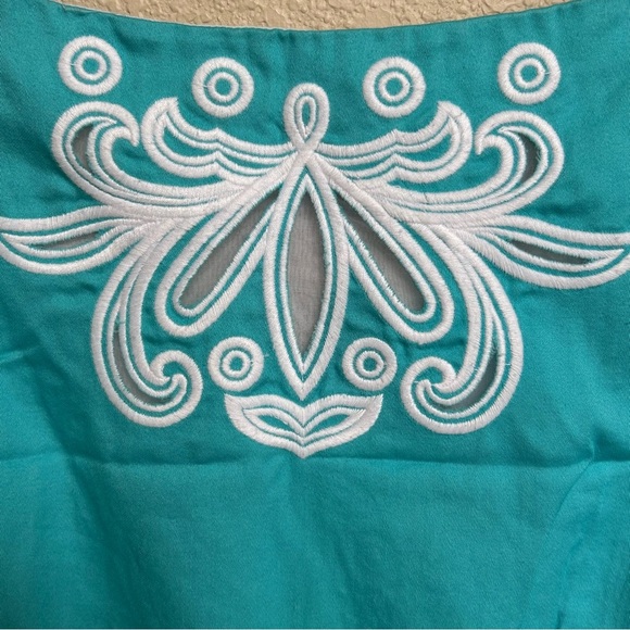 Lilly Pulitzer Turquoise Blue Gabby Shift Summer Dress Women’s 2 Embroidered - Picture 6 of 8